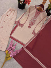 Gorgeous Peach Color Georgette Palazzo Suit