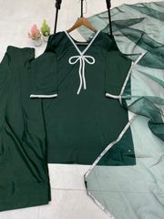Captivating Beads Work Green Color Salwar Suit
