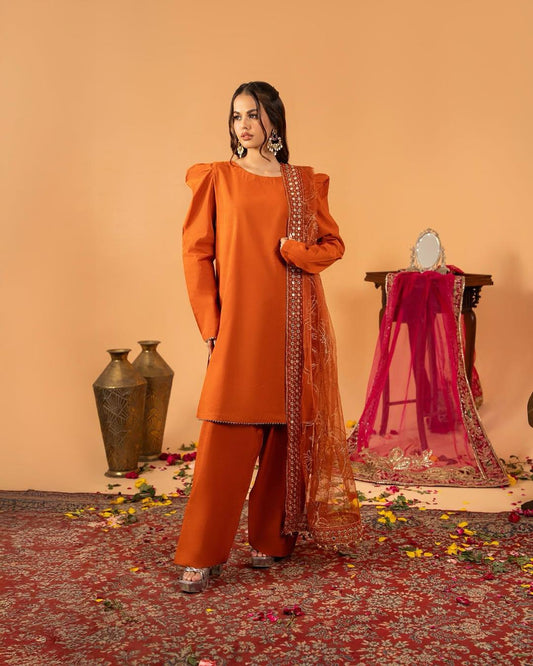 Exclusive Orange Color Farshi Salwar Suit