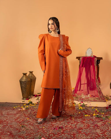 Exclusive Orange Color Farshi Salwar Suit