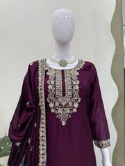 Function Wear Wine Color Palazzo Set