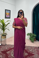 Flattering Georgette Maroon Color Gown