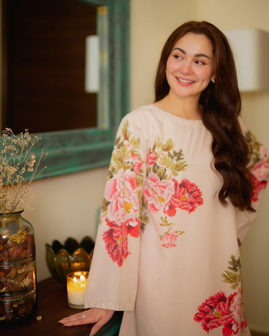 Trendy Peach Color Digital Printed Co-ord Set