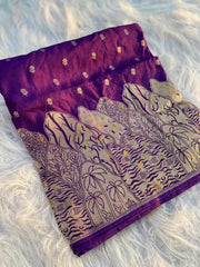 Designer Dola Silk Purple Color Saree