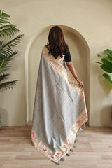 New Wedding Wear Grey Color Saree