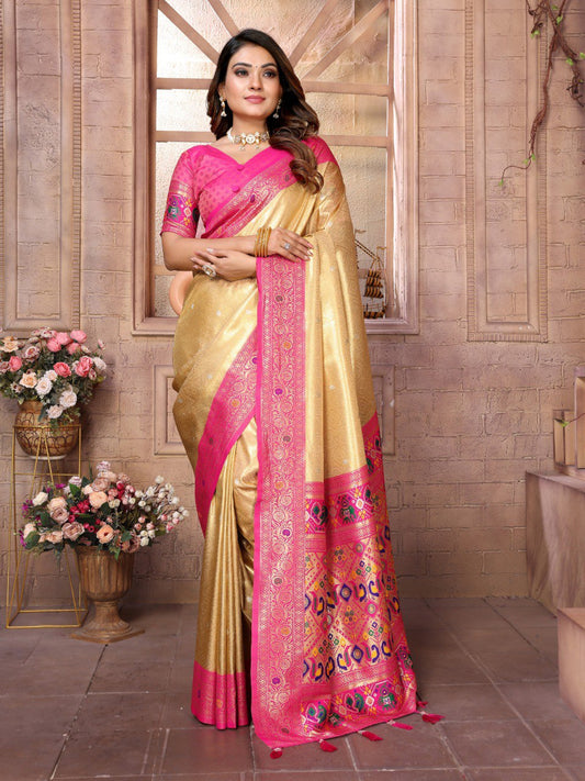 Wedding Wear  Colour Paithani Banarasi Tissue Silk Sarees