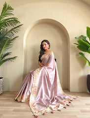 New Wedding Wear Lavender Color Saree