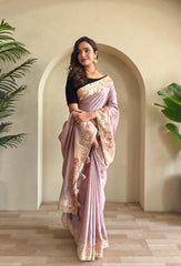 New Wedding Wear Lavender Color Saree