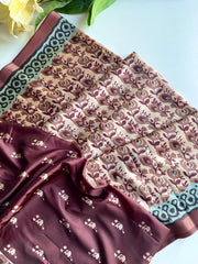 Graceful Dola Zari Patta Border Maroon Color Saree