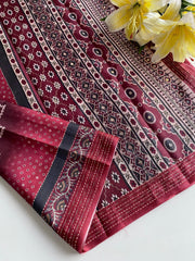 Captivating Bandhani Print With Work Maroon Color Saree