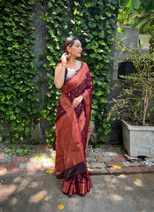 Outstanding Red Color Soft  Silk Saree