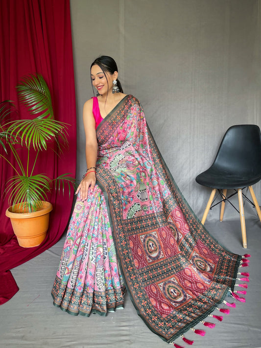 Attractive Kanchipattu Silk Pink Color Saree