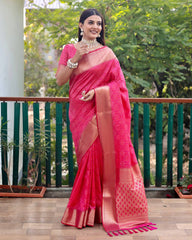 Pink Color Bandini Patola Design Saree