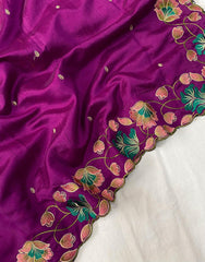 Decent Tussar Silk Purple Color Saree