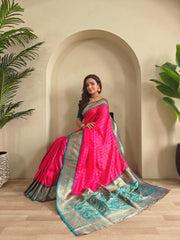 Festive Wear Pink Color Rich Pallu Paithani Silk Saree