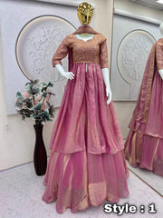 Gorgeous Pink Silk Embroidered Work Lehenga Choli