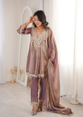 Stunning Chiku Fendy with Embroidered Lace Kurti Set