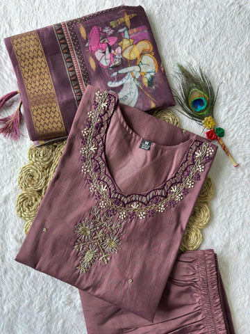 Exclusive Burgundy Color Digital Print Kurti Suit