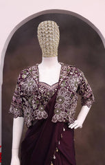 Stunning Heavy Crep Silk with Sequence Work Saree