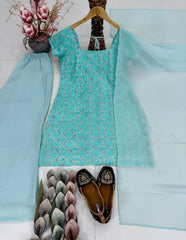 Exclusive Georgette Heavy Chine Sequence Work Palazzo Suit