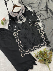 Wonderful Silk with Sequence Embroidery Sharara Suit