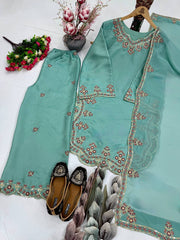 Attractive Heavy Roman Glass Work Palazzo Suit