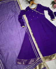 Lovely Purple Blooming Fabric with Sequins Work Sharara Suit