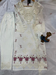 Captivating Black Heavy Viscose Roman Embroidery Sharara Suit