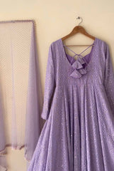 Lovely Lavender Georgette with Embroidery Anarkali Suit