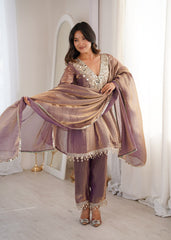 Stunning Chiku Fendy with Embroidered Lace Kurti Set