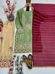 Trendy Silk with Embroidery Work Sharara Suit