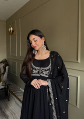 Elegant Georgette with Fancy Work Anarkali Gown