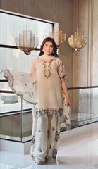 Ivory Floral Embroidered Pakistani Suit Set