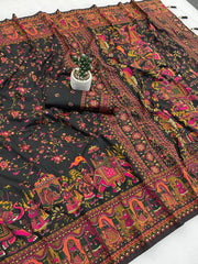Stunning White Rajwadi Silk with Kashmiri Thread Work Saree