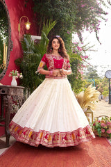 Outstanding Pure Vichitra Embroidery Work Lehenga Choli