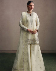 Marvelous Cream Heavy  Sequence Work Sharara Suit