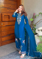 Alluring French Crepe Embroidered Work Top Set