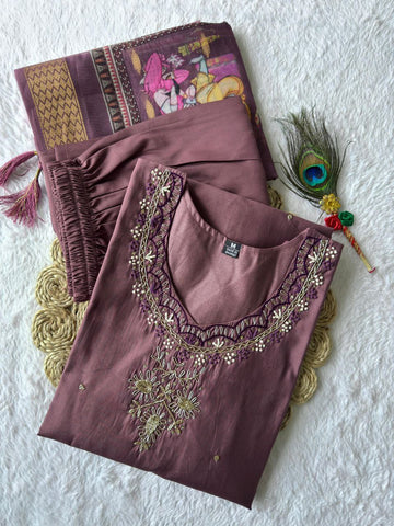 Exclusive Burgundy Color Digital Print Kurti Suit