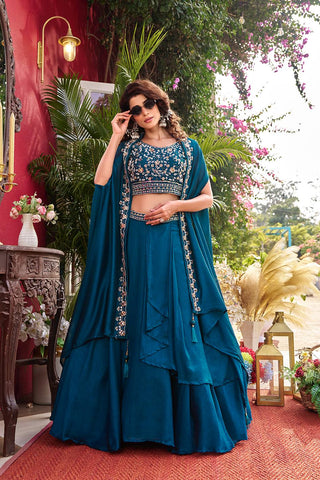 Pink Vichitra Silk Heavy Embroidery Lehenga Choli