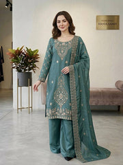 Ravishing Silk Embroidery Beads Work Sharara Suit