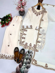 Attractive Heavy Roman Glass Work Palazzo Suit