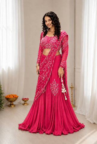Amazing Purple Embroidey Sequins Work Lehenga Choli