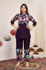 Exclusive Black Cotton with Stylish Prints Co-ord Set