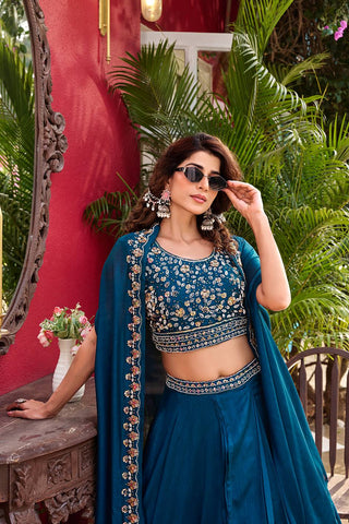 Pink Vichitra Silk Heavy Embroidery Lehenga Choli