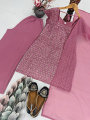 Exclusive Georgette Heavy Chine Sequence Work Palazzo Suit