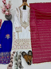 Trendy Silk with Embroidery Work Sharara Suit