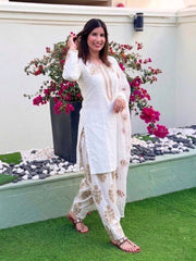 Preety Heavy Creap Silk Embroidery Work Sharara Suit