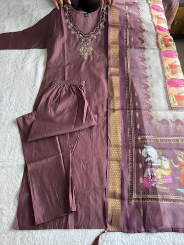 Exclusive Burgundy Color Digital Print Kurti Suit