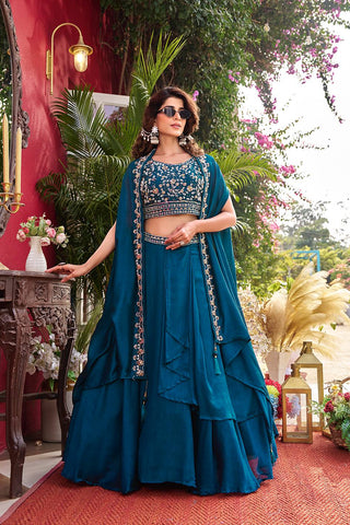 Pink Vichitra Silk Heavy Embroidery Lehenga Choli