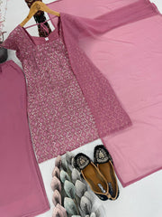 Exclusive Georgette Heavy Chine Sequence Work Palazzo Suit